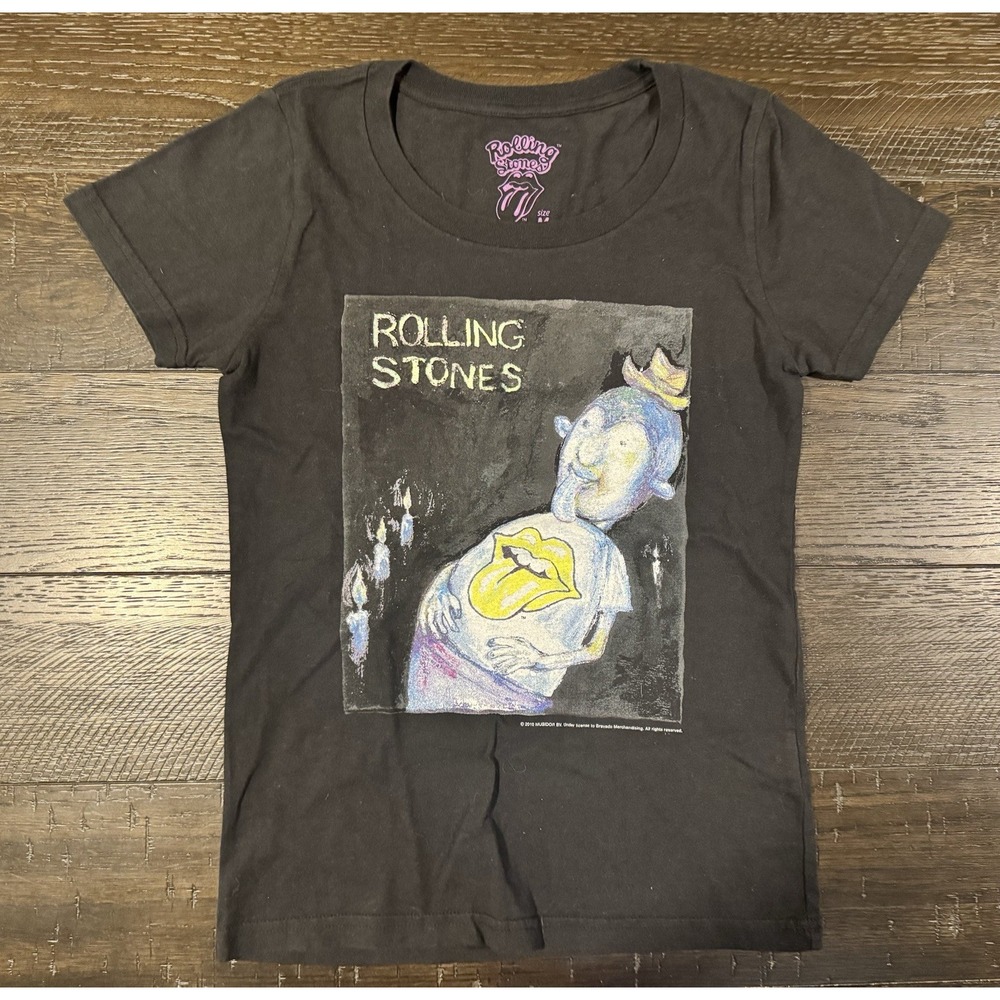 Rolling Stones Women's Black Graphic T-Shirt Size M Rock & Pop Music Tee